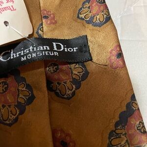 Dior Paisley Silk Tie in Red and Tan